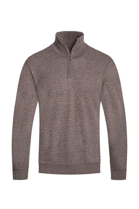 Men's Knit Quarter Zip Sweater with Pockets