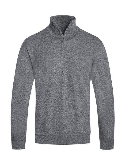 Men's Knit Quarter Zip Sweater with Pockets