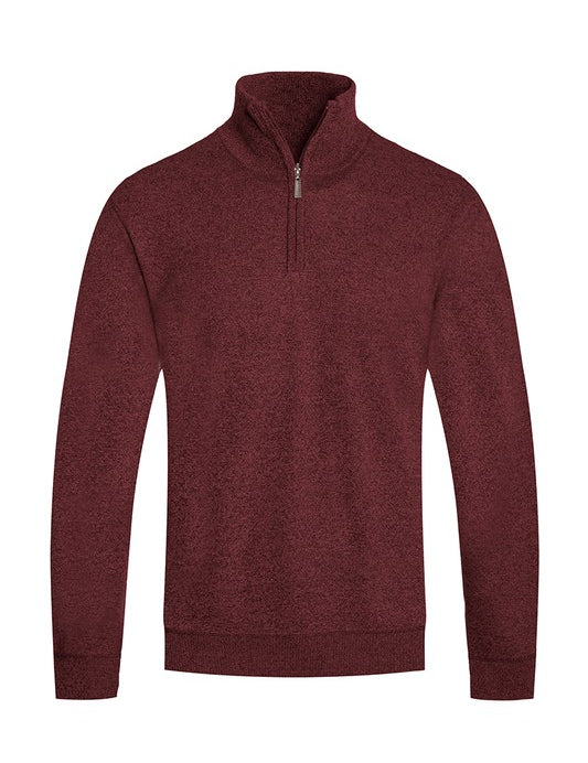 Men's Knit Quarter Zip Sweater with Pockets