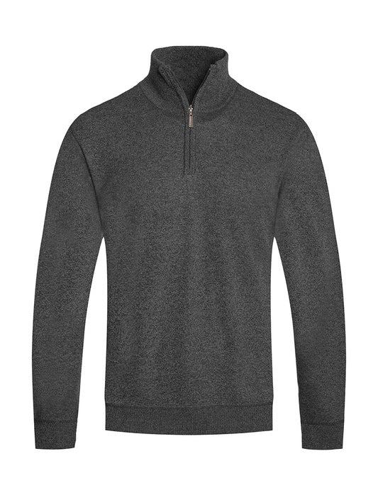 Men's Knit Quarter Zip Sweater with Standard Pockets