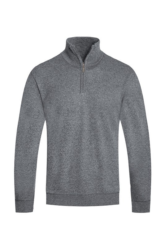 Men's Knit Quarter Zip Sweater with Pockets