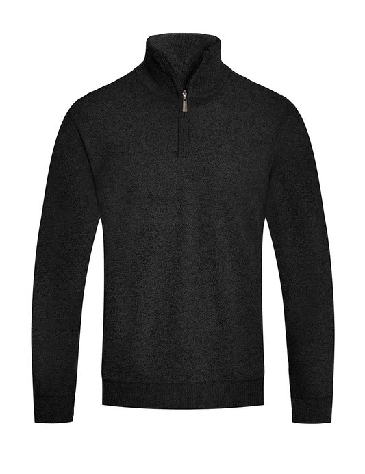 Men's Knit Quarter Zip Sweater with Pockets