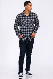 Men's Regular Fit Checkered Flannel Long Sleeve Shirt