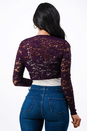 Women's Long Sleeve Lace Evening Bolero Jacket