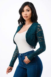 Women's Long Sleeve Lace Evening Bolero Jacket