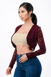 Women's Long Sleeve Lace Evening Bolero Jacket