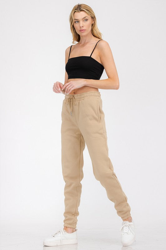 Women's Elastic Waist Jogger Sweat Pants with Pockets