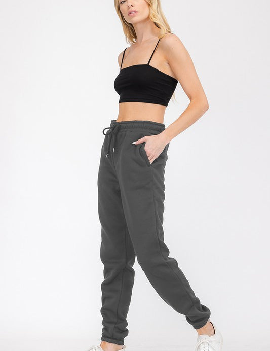 Women's Elastic Waist Jogger Sweat Pants with Pockets