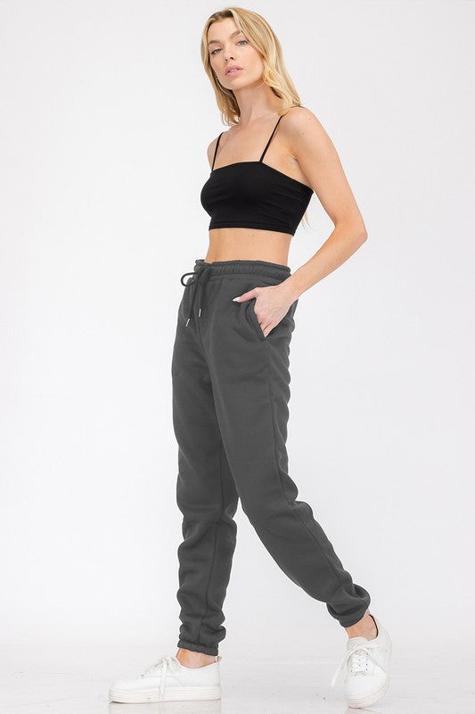 Women's Elastic Waist Jogger Sweat Pants with Pockets