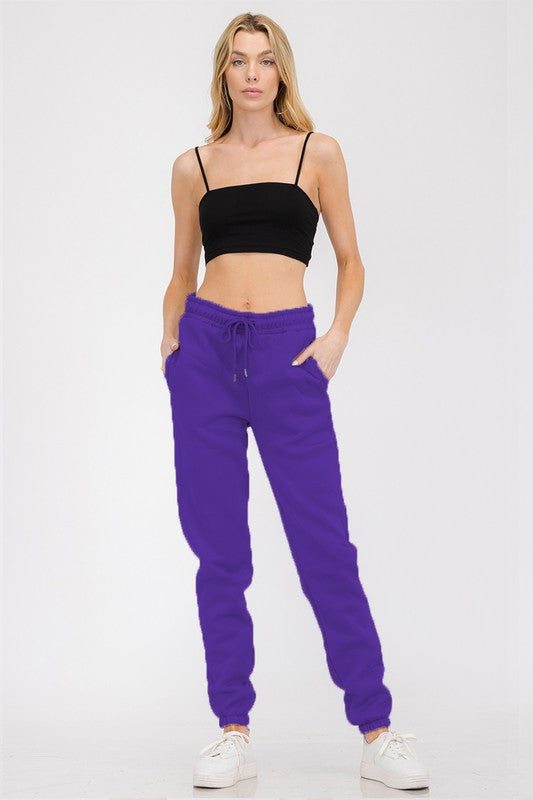 Women's Elastic Waist Jogger Sweatpants with Pockets