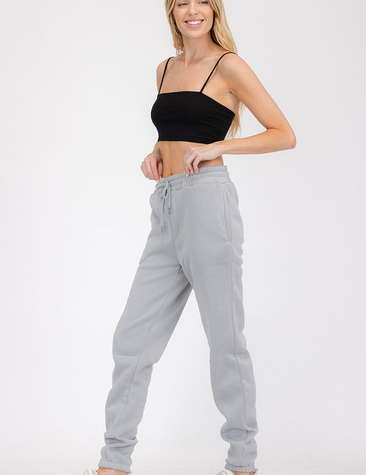 Women's Elastic Waist Jogger Sweat Pants with Pockets