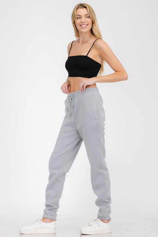 Women's Elastic Waist Jogger Sweat Pants with Pockets