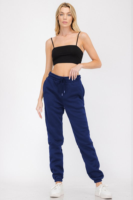 Women's Elastic Waist Jogger Sweat Pants with Pockets