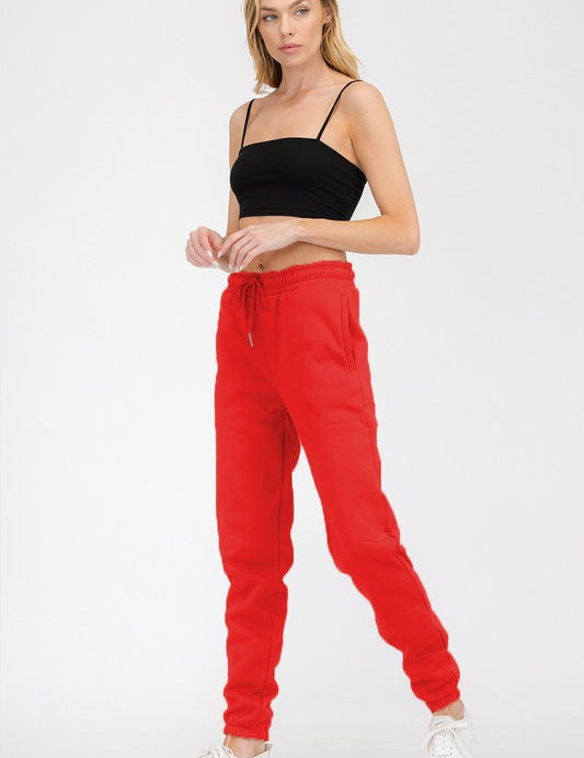 Women's Elastic Waist Jogger Sweat Pants with Pockets