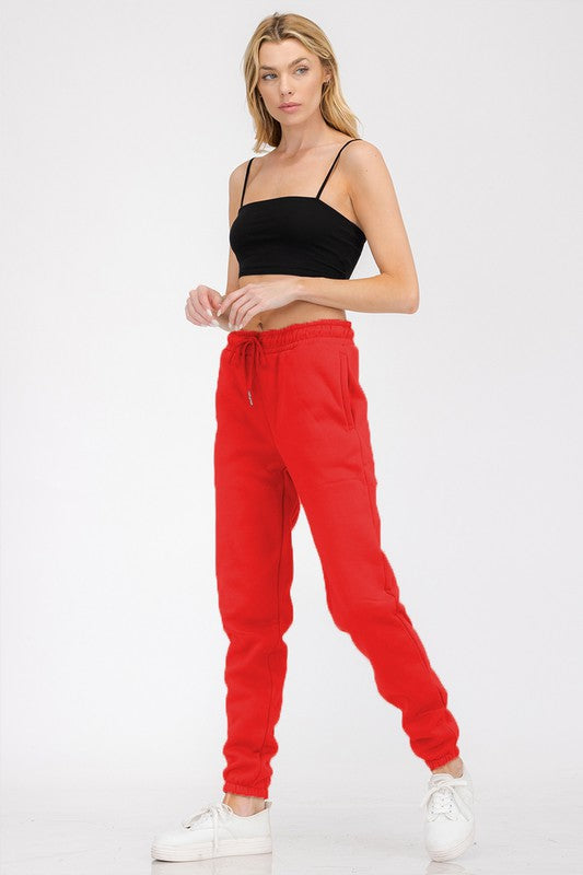 Women's Elastic Waist Jogger Sweat Pants with Pockets