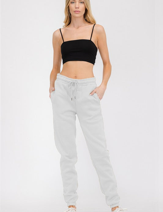 Women's Elastic Waist Jogger Sweat Pants with Pockets