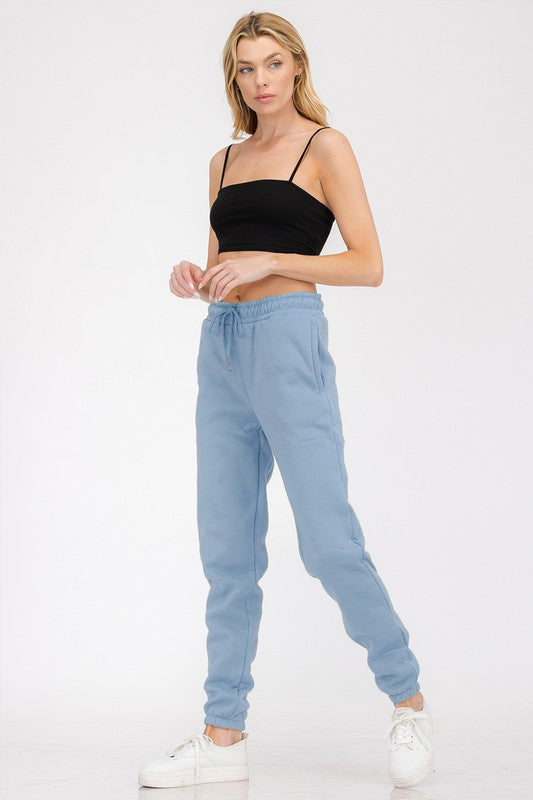 Women's Elastic Waist Jogger Sweat Pants with Pockets