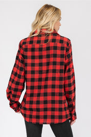 Women's Oversized Plaid Flannel Shirt