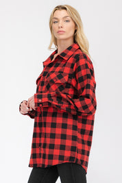 Women's Oversized Plaid Flannel Shirt