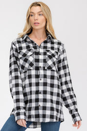 Women's Oversized Plaid Flannel Shirt