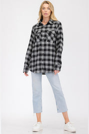 Women's Oversized Plaid Flannel Shirt