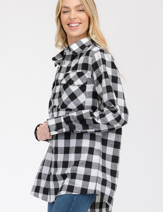 Women's Oversized Plaid Flannel Shirt