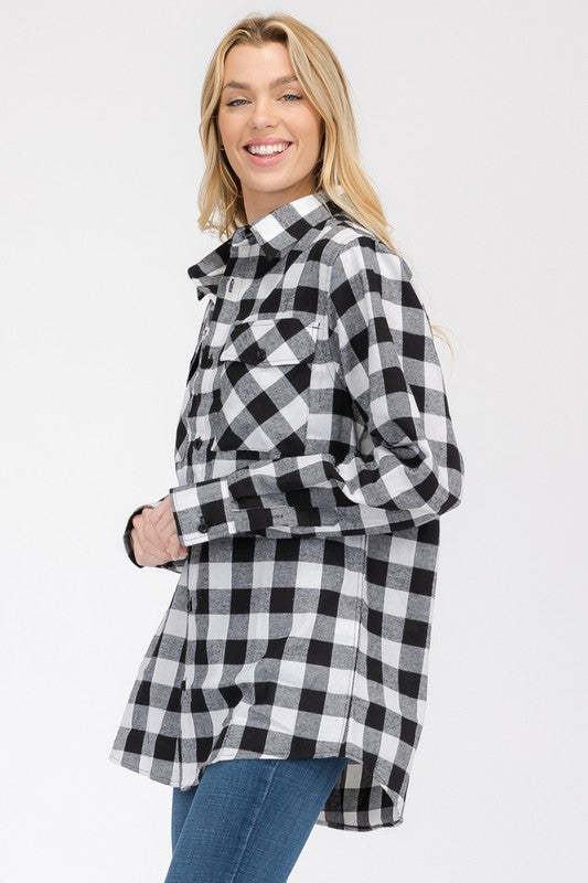 Women's Oversized Plaid Flannel Shirt