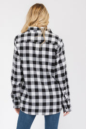 Women's Oversized Plaid Flannel Shirt