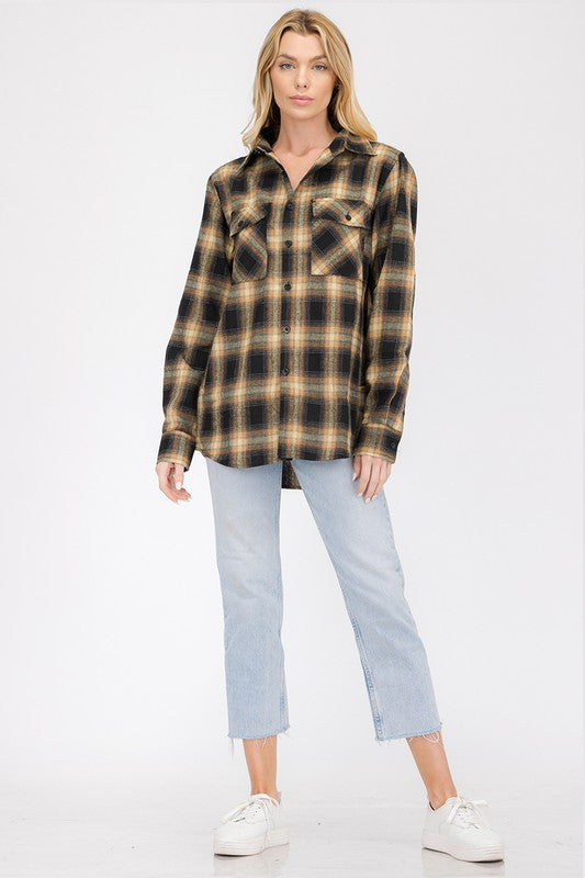 Men's Plaid Checkered Flannel Shirt