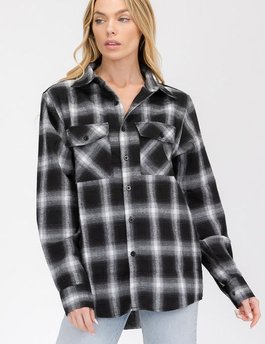 Men's Plaid Checkered Flannel Shirt