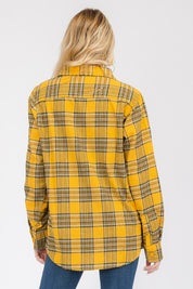 Women's Oversized Checker Plaid Flannel Shirt