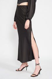 Women's Bias Cut Maxi Skirt with Slit