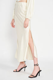 Women's Bias Cut Maxi Skirt with Slit