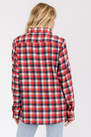 Women's Oversized Plaid Flannel Shirt