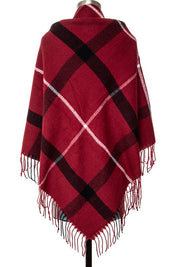 Women's Soft Plaid Fringe Square Scarf