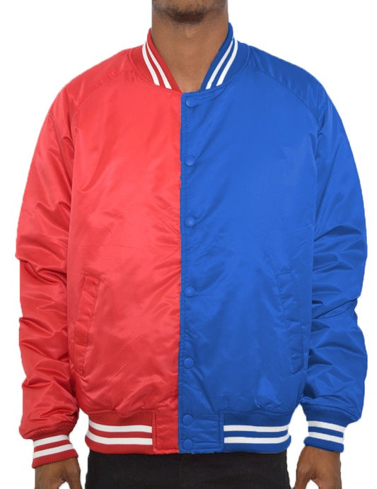 Men's Color Block Varsity Bomber Jacket