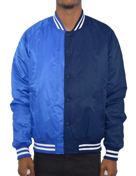 Men's Color Block Varsity Bomber Jacket