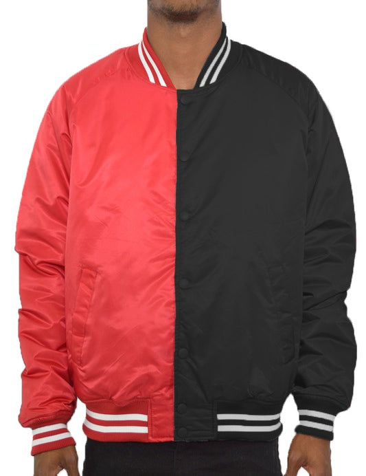 Men's Color Block Varsity Bomber Jacket