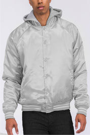 Men's Satin Varsity Bomber Jacket