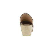 Women's Casual Taupe Suede Clogs with Block Heels