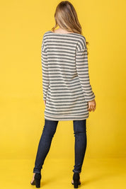 Women's Terry Stripe Long Sleeve Tunic