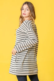 Women's Terry Stripe Long Sleeve Tunic