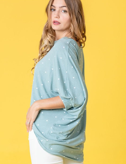 Women's Polka Dot Dolman Tunic