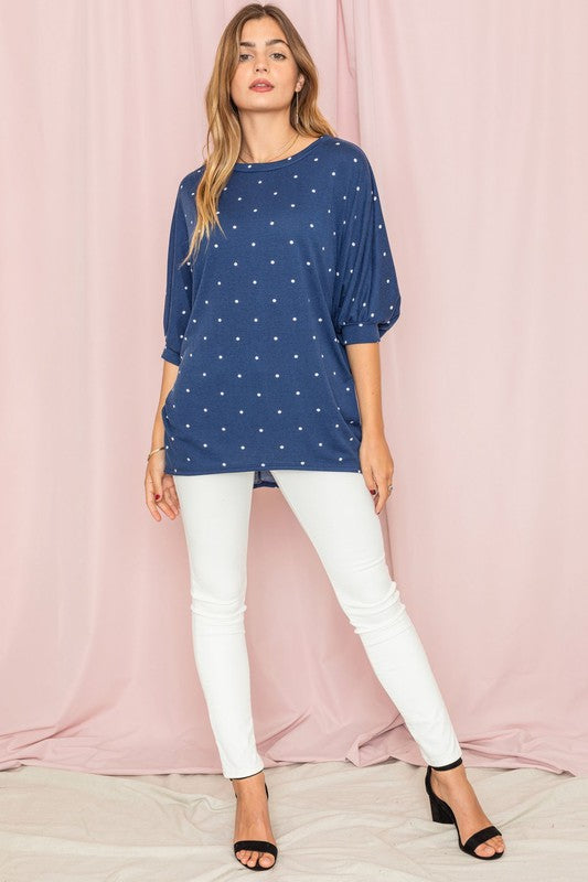 Women's Polka Dot Dolman Tunic