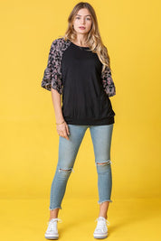 Women's Ruffle Print Sleeve Tunic