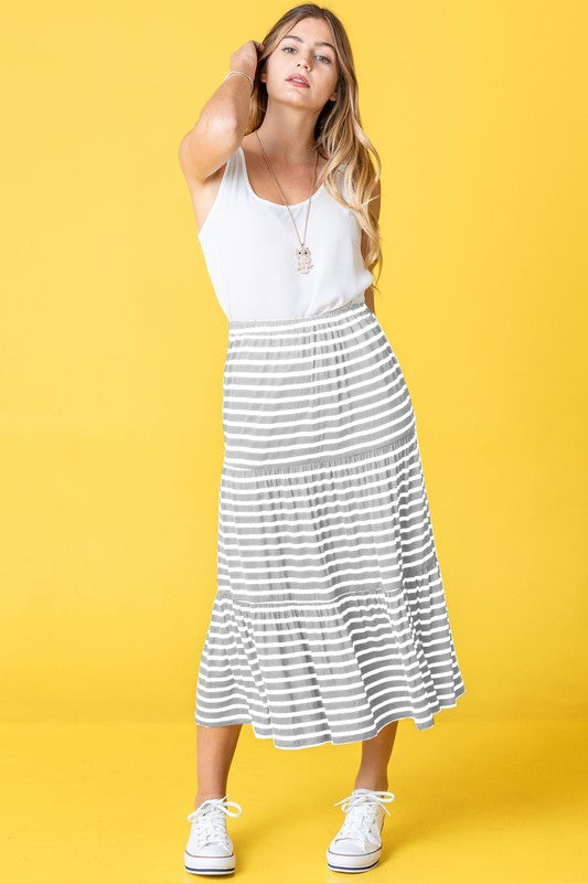 Women's Stripe Maxi Skirt