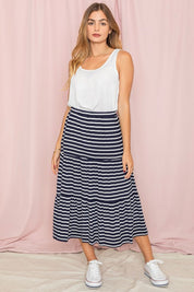 Women's Stripe Maxi Skirt