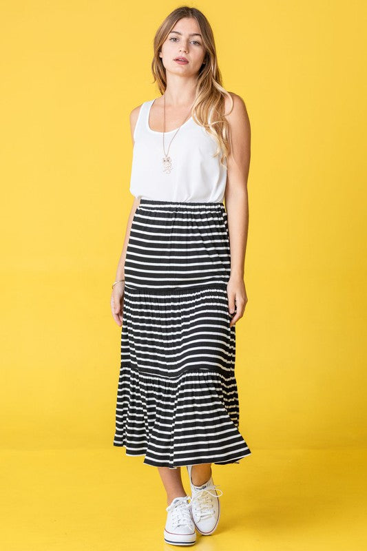 Women's Stripe Maxi Skirt