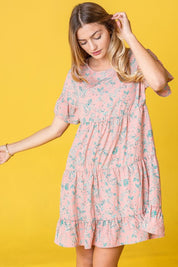 Women's Paisley Tiered Ruffle Shift Dress