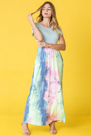 Women's Two Tone Tie Dye Maxi Dress